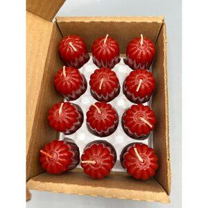 Vtg Home Interiors Votive Candles 2" Box of 12 #1121- 6 Rust Orange Baked Apple